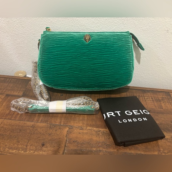 Kurt Geiger Handbags - Kurt Geiger Green Crossbody Bag with Gold Hardware